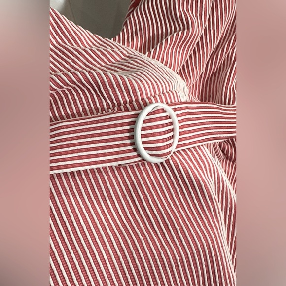 NWT Onia Michelle One Piece Swimsuit Striped Rib Spiced Coral White Red Large - Picture 12 of 12